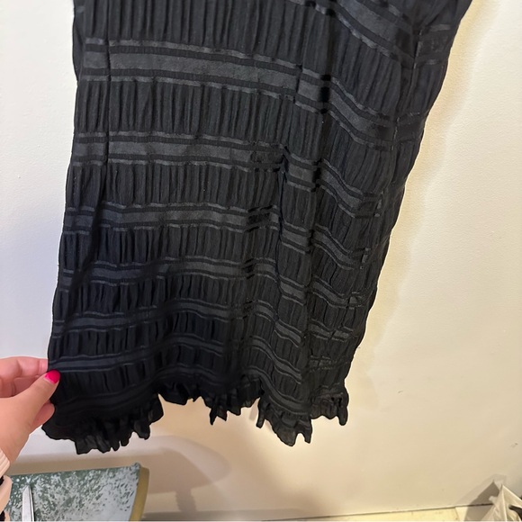 free people black ruffle mini dress size medium - Picture 4 of 5